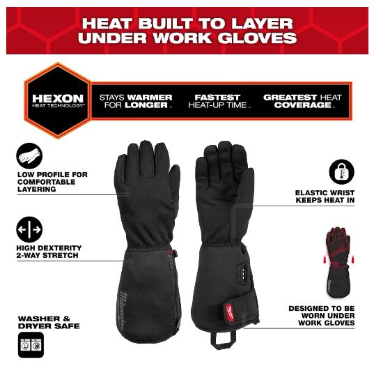 DOUBLURES CHAUFFANTES POUR GANTS TRAVAIL + 2 BATTERIES (S)