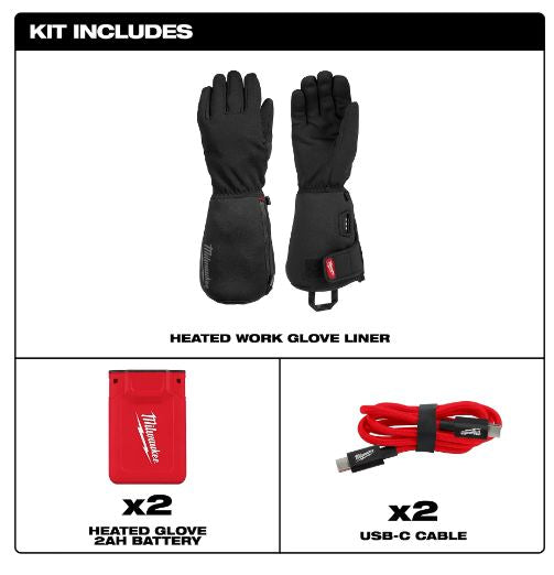 DOUBLURES CHAUFFANTES POUR GANTS TRAVAIL + 2 BATTERIES (S)