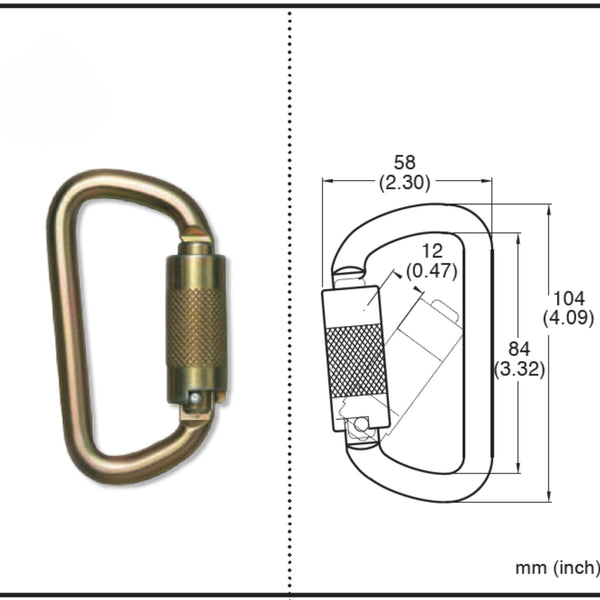 Mousqueton D'escalade à Verrouillage Automatique 25KN, En Forme De D Verrouillage Par Rotation Mousqueton Robuste Adapte A Lescalade Et A La Descente En Rappel Longueur 10 Cm Largeur 58 Cm 90055659 Mousqueton D'escalade à Verrouillage Automatique 25KN, En Forme De D Verrouillage Par Rotation Mousqueton Robuste Adapte A Lescalade Et A La Descente En Rappel Longueur 10 Cm Largeur 58 Cm 90055659