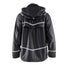 IMPERMEABLE AVEC CAPUCHE NOIR AVEC DÉTAILS RÉFLÉCHISSANTS - MEDIUM