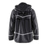 IMPERMEABLE AVEC CAPUCHE NOIR AVEC DÉTAILS RÉFLÉCHISSANTS - XL