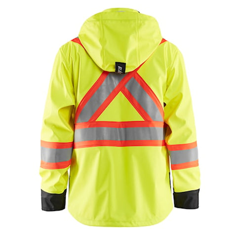 IMPERMEABLE AVEC CAPUCHE JAUNE HAUTE VISIBILITÉ - XL