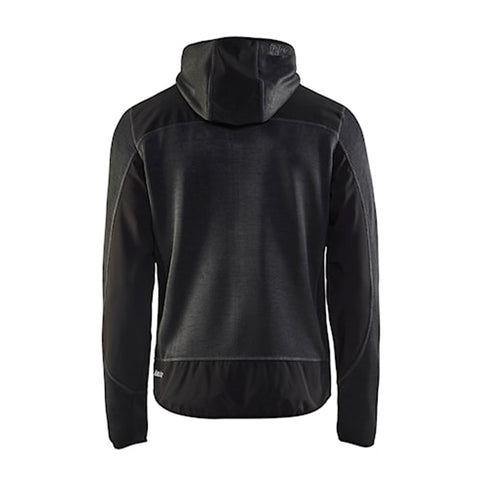 VESTE EN TRICOT AVEC CAPUCHE GRIS FONCÉ /NOIR - LARGE