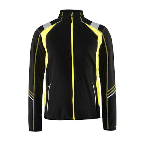 VESTE MICROMOLLETON VISIBILITÉ NOIR/JAUNE - MEDIUM