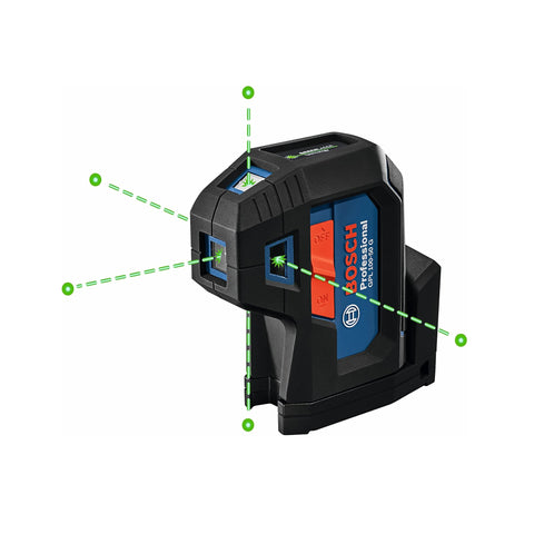 Laser d’alignement cinq points auto-nivelant à laser vert