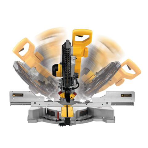 SCIE ONGLET 12'' COULISSANTE COMBINÉE 15A AVEC SUPPORT ROULANT DWX726