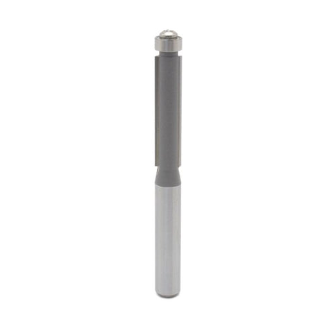 Mèche toupie 3/8'' de diamètre, pointe en carbure, embout affleurant avec roulement à billes, 2 cannelures, tige 1/4'', longueur 2 5/8''