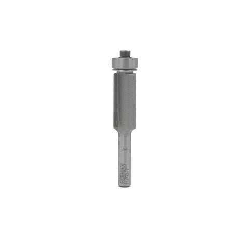 Mèche toupie 1/2'' de diamètre, pointe en carbure, embout affleurant avec roulement à billes, 2 cannelures, tige 1/4'', longueur 2 5/8''