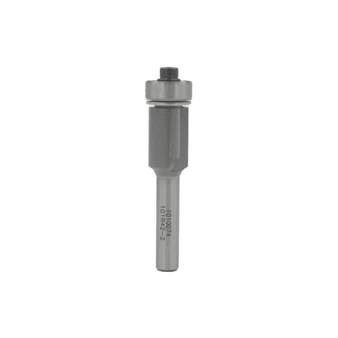 Mèche toupie 1/2'' de diamètre, pointe en carbure, embout affleurant avec roulement à billes, 2 cannelures, tige 1/4'', longueur 2''