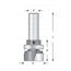 Mèche toupie 3/4'' de diamètre, pointe en carbure, embout modèle avec roulement à billes central, 2 cannelures, tige 1/2'', longueur 3 5/8''