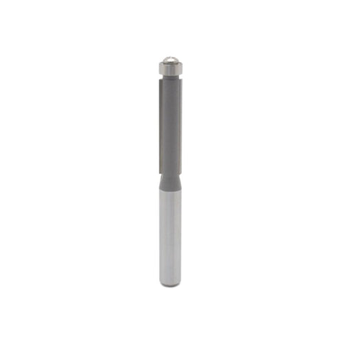 Mèche toupie 1/2'' de diamètre, pointe en carbure, embout affleurant avec roulement à billes, 3 cannelures, tige 1/2'', longueur 3 1/4''