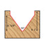 Mèche toupie 1-1/4'' de diamètre, pointe en carbure, embout à rainure en V, 90°, 2 cannelures, tige 1/2'', longueur 2 1/2''