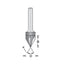 Mèche à graver, 9/16'' de diamètre, carbure monobloc,  3 cannelures, tige 1/4'', longueur 2 1/4''