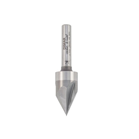 Mèche à graver, 9/16'' de diamètre, carbure monobloc,  3 cannelures, tige 1/4'', longueur 2 1/4''