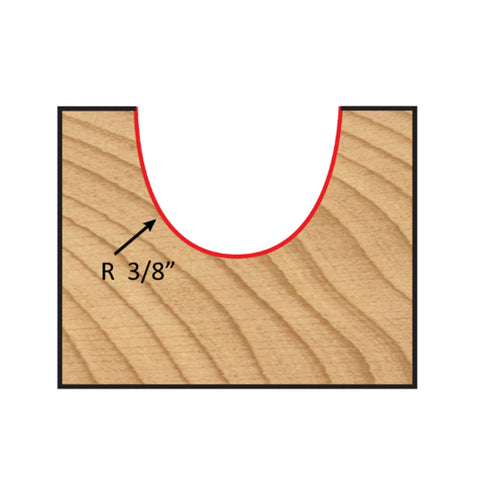 Mèche à toupie 3/4'' de diamètre, pointe en carbure, embout à noyau, 2 cannelures, tige 1/4'', longueur 1 1/2''