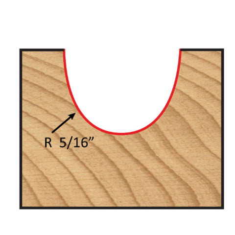 Mèche toupie 5/8'' de diamètre, pointe en carbure, embout pour boîte de noyau, 2 cannelures, tige 1/4'', longueur 1 1/2''