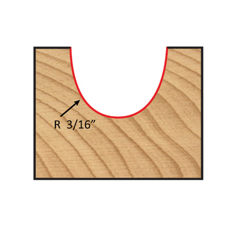 Mèche toupie 3/8'' de diamètre, pointe en carbure, embout à noyau, 2 cannelures, tige 1/2'', longueur 1 7/8''