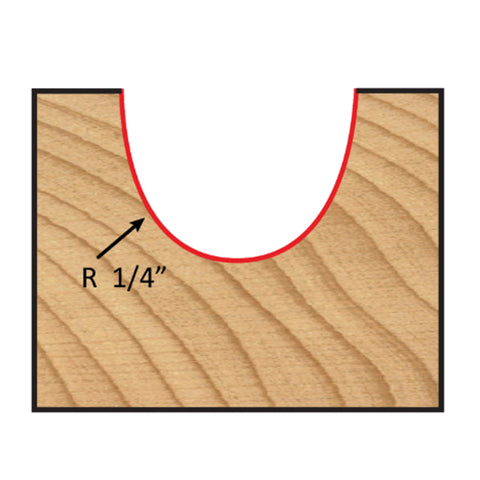 Mèche toupie 1/2'' de diamètre, pointe en carbure, embout à noyau, 2 cannelures, tige 1/2'', longueur 2''