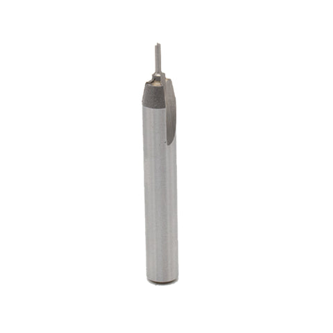 Mèche toupie 1/16'' de diamètre, pointe en carbure, embout droit, 2 cannelures, tige 1/4'', longueur 1 7/8''