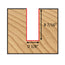 Mèche toupie 1/8'' de diamètre, pointe en carbure, embout droit, 2 cannelures, tige 1/4'', longueur 2''