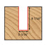 Mèche toupie 3/16'' de diamètre, pointe en carbure, embout droit, 2 cannelures, tige 1/4'', longueur 2''
