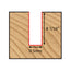 Mèche toupie 5 mm de diamètre, pointe en carbure, embout droit, 2 cannelures, tige 1/4'', longueur 2''