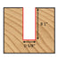 Mèche toupie 5/8'' de diamètre, pointe en carbure, embout droit, 2 cannelures, tige 1/2'', longueur 2 5/8''