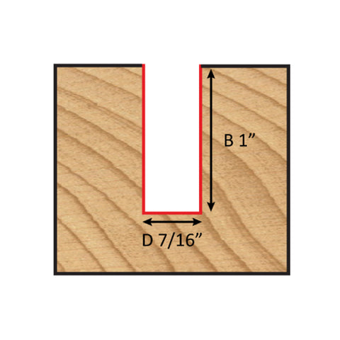 Mèche toupie 7/16'' de diamètre, pointe en carbure, embout droit, 2 cannelures, tige 1/4'', longueur 2 1/8''
