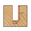 Mèche toupie 5/8'' de diamètre, pointe en carbure, embout droit, 2 cannelures, tige 1/4'', longueur 2 1/4''