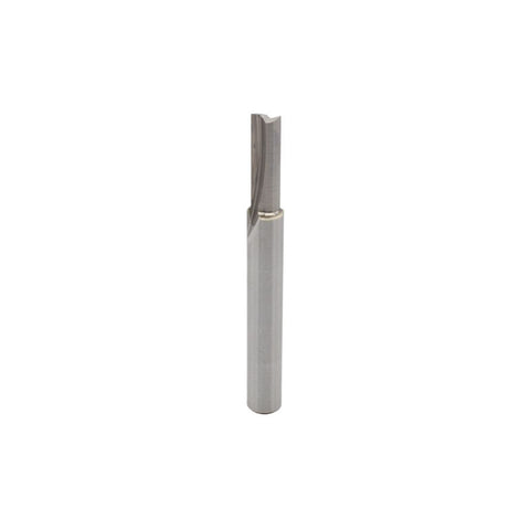 Mèche toupie 3/16'' de diamètre, pointe en carbure, embout droit, 2 cannelures, tige 1/4'', longueur 2 1/8''