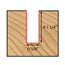 Mèche toupie 5/8'' de diamètre, pointe en carbure, embout droit, 2 cannelures, tige 1/2'', longueur 2 7/8''