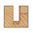 Mèche toupie 1-1/4'' de diamètre, pointe en carbure, embout droit, 2 cannelures, tige 1/2'', longueur 2 7/8''