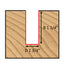 Mèche toupie 1-3/4'' de diamètre, pointe en carbure, embout droit, 2 cannelures, tige 1/2'', longueur 2 7/8''