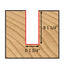 Mèche toupie 1-3/4'' de diamètre, pointe en carbure, embout droit, 2 cannelures, tige 1/2'', longueur 2 7/8''