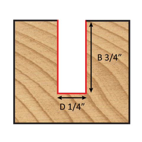 Mèche toupie 1/4'' de diamètre, pointe en carbure, embout droit, 2 cannelures, tige 1/2'', longueur 2 1/2''