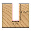 Mèche toupie 1/2'' de diamètre, pointe en carbure, embout droit, 2 cannelures, tige 1/2'', longueur 3''