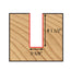 Mèche toupie 5/8'' de diamètre, pointe en carbure, embout droit, 2 cannelures, tige 1/2'', longueur 3''