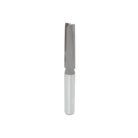 Mèche toupie 1/2'' de diamètre, pointe en carbure, embout droit à cisaillement vers le bas, 2 cannelures, tige 1/2'', longueur 4 1/4''