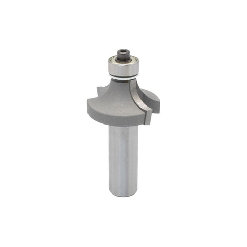 Mèche toupie 1 1/4'' de diamètre, pointe en carbure, embout arrondi avec roulement à billes 1/2'', 2 cannelures, tige 1/2'', longueur 2 7/16''