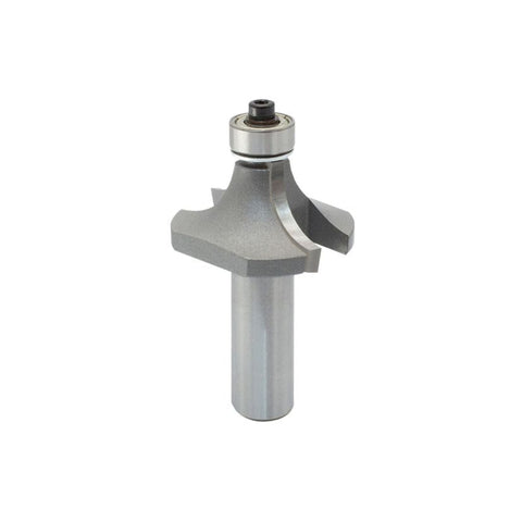 Mèche toupie 1 1/2'' de diamètre, pointe en carbure, embout arrondi avec roulement à billes 1/2'', 2 cannelures, tige 1/2'', longueur 2 9/16''