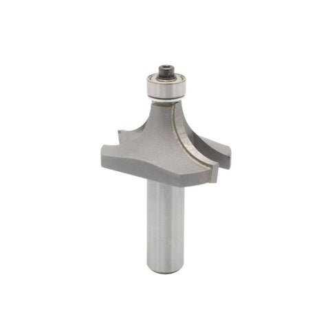 Mèche toupie 1 3/4'' de diamètre, pointe en carbure, embout arrondi avec roulement à billes 1/2'', 2 cannelures, tige 1/2'', longueur 2 5/8''