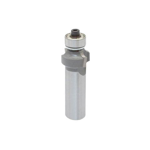 Mèche toupie 3/4'' de diamètre, pointe en carbure, embout arrondi avec roulement à billes 1/2'', 2 cannelures, rayon 1/8'', tige 1/2'', longueur 2 5/16''