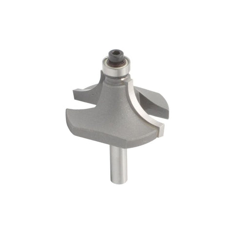 Mèche toupie 1 1/2'' de diamètre, pointe en carbure, embout à perles avec roulement à billes de 3/8'', 2 cannelures, tige de 1/4'', longueur de 2 3/16''