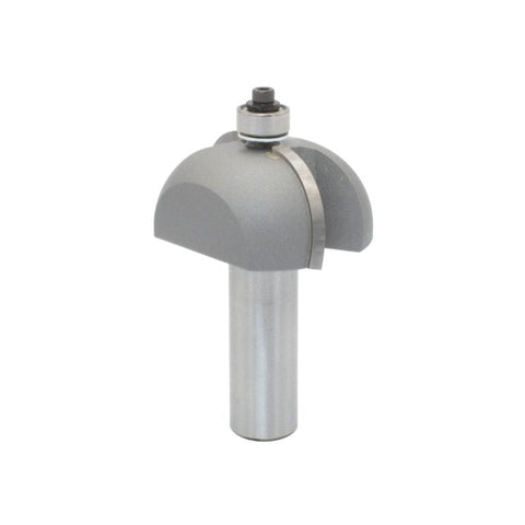 Mèche toupie 1 5/8'' de diamètre, pointe en carbure, embout à anse avec roulement à billes, 2 cannelures, tige 1/2'', longueur 2 5/8''