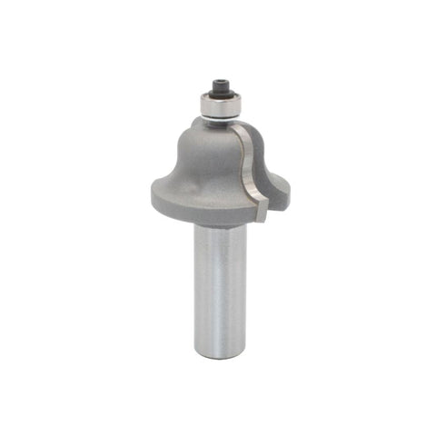 Mèche toupie 1'' de diamètre, pointe en carbure, embout à doucine romaine avec roulement à billes, 2 cannelures, tige de 1/2'', longueur de 2 7/16''