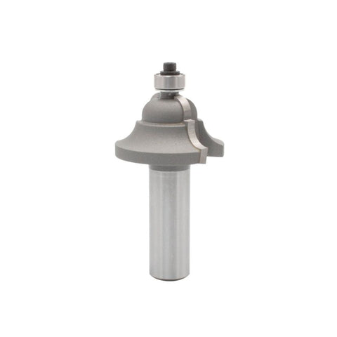Mèche toupie 1 3/8'' de diamètre, pointe en carbure, embout à doucine romaine avec roulement à billes, 2 cannelures, tige de 1/2'', longueur de 2 5/8''