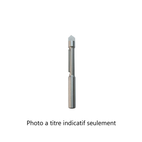 Mèche toupie 1/2'' de diamètre, pointe en carbure, panneau pilote avec pointe de perçage, 2 cannelures, tige 1/2'', longueur 3 1/2''