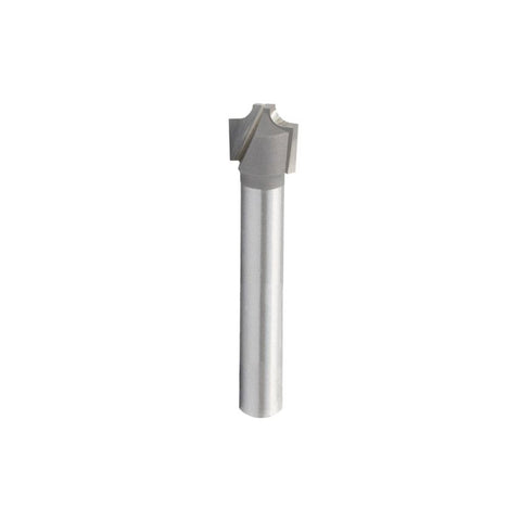 Mèche toupie 25/64'' de diamètre, pointe en carbure, embouts arrondis avec pointe d'alésage, 2 cannelures, tige de 1/4'', longueur de 2''