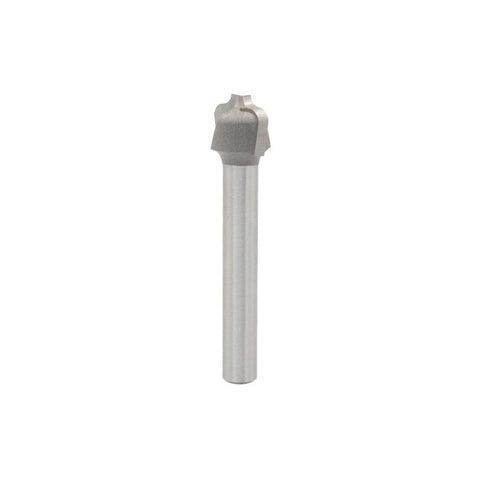 Mèche toupie 1/2'' de diamètre, pointe en carbure, embout plongeant Ogee, 2 cannelures, tige 1/4'', longueur 2''