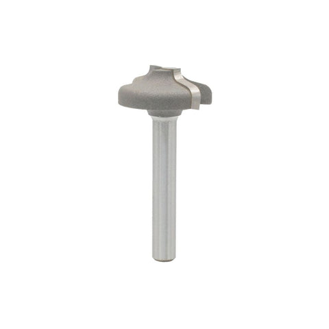 Mèche toupie 1'' de diamètre, pointe en carbure, embout plongeant plat Ogee, 2 cannelures, tige 1/4'', longueur 2''
